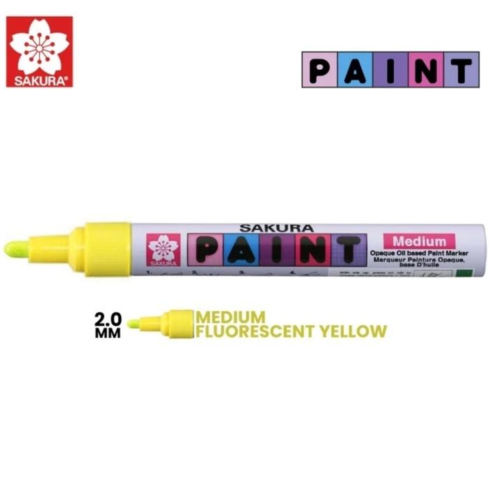 Gambar Sakura Permanent Paint Marker Medium 2 mm - FLUO YELLOW dari FILOSOFI WARNA undefined Tokopedia