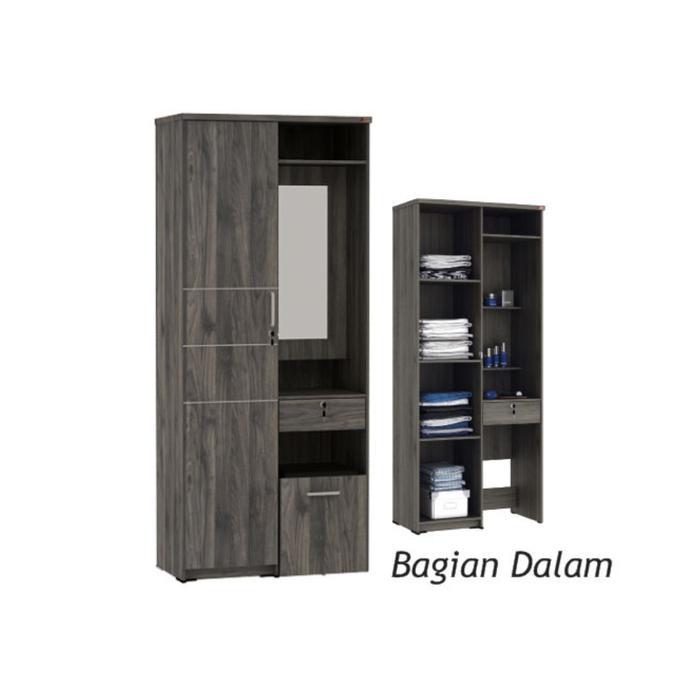 Gambar Lemari Pakaian Putih Minimalis | Lemari Baju dan Meja Rias Makassar - Columbia (80) dari Neon Home Living undefined Tokopedia