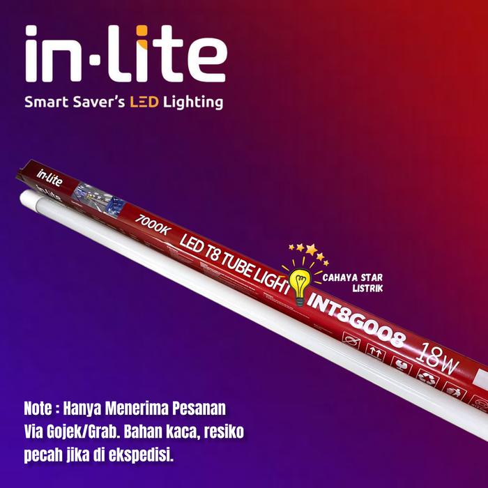 Gambar Lampu LED / T8 Tube Light 18W Putih 7000K InLite 120Cm(INT8G008) - Putih dari Cahaya Star Listrik undefined Tokopedia