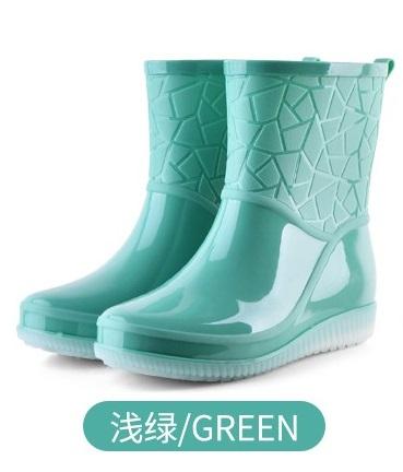 Gambar Sepatu Boots Wanita Anti Air / Sepatu Boots Hujan Low Heels (bahan kar - toska, 41 dari QCLstore undefined Tokopedia