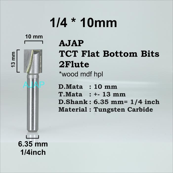 Gambar Mata Profil CNC 3D Clean Bottom Bits 1/4 6.35mm 6mm Router kayu TCT zz - 1/4 x 10mm dari ajap cnc undefined Tokopedia