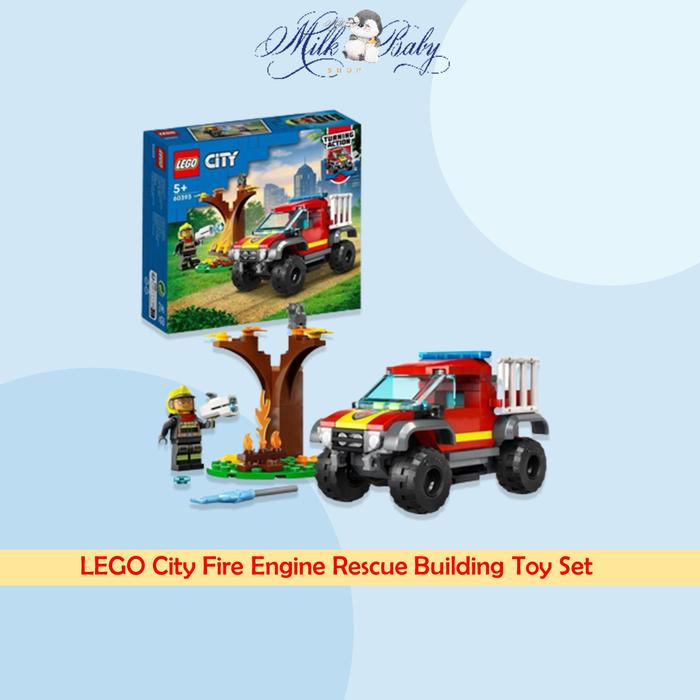 Gambar LEGO City 60393 4x4 Fire Engine Rescue Building Toy Set (97 Pieces) dari milkbabyonline undefined Tokopedia