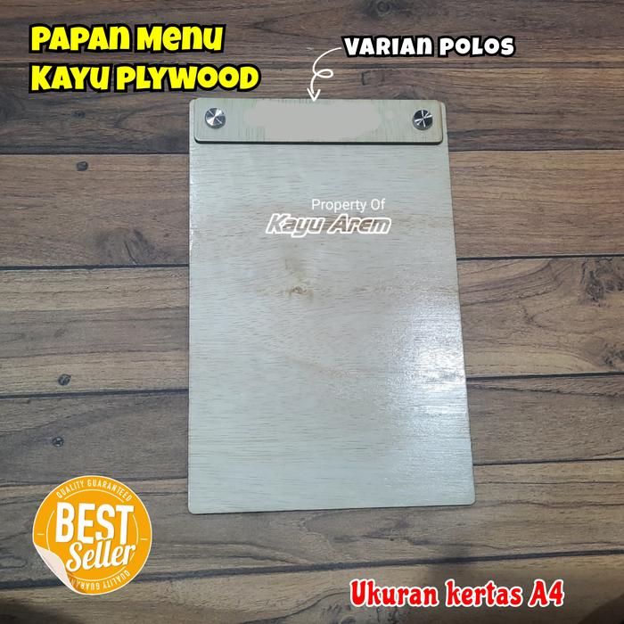 Gambar CUSTOM Papan Alas MENU KAYU Plywood Board / Cover Buku Tulis A4 Resto - Polos dari Kayu Arem undefined Tokopedia