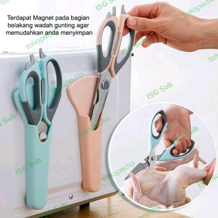 Gambar Gunting Dapur Stainless Serbaguna 8in1 Multifungsi dari ISG Sub undefined Tokopedia
