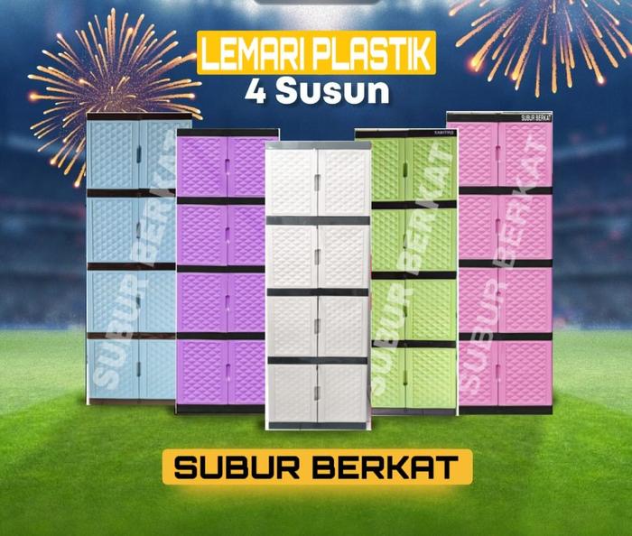Gambar KHUSUS JNE JTR Lemari plastik mini tabitha susun 4 - RANDOM dari Subur Berkat undefined Tokopedia