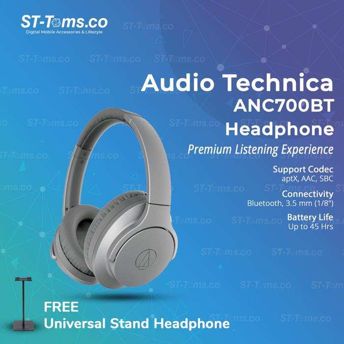 Gambar Audio Technica ATH ANC700BT WIRELESS NOISE-CANCELLING HEADPHONES Black - Silver dari ST-Toms.co undefined Tokopedia