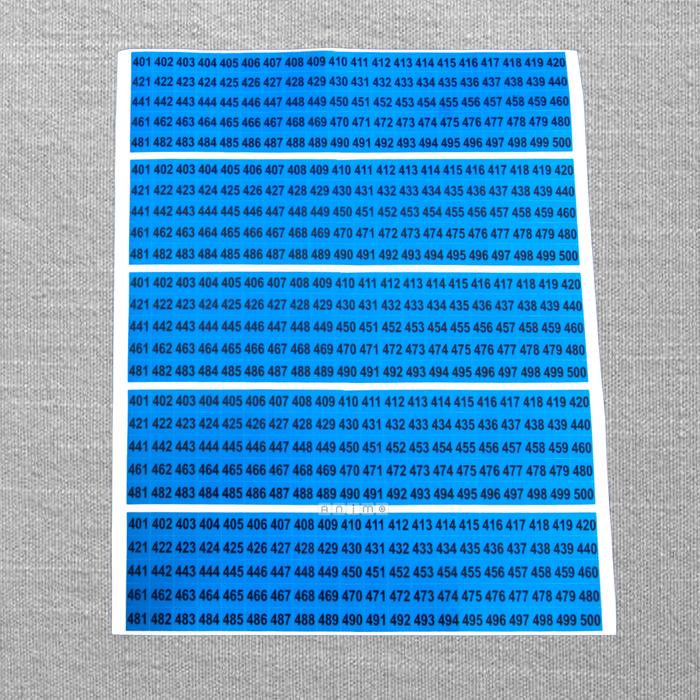 Jual LABEL - STIKER ANGKA WARNA - STICKER NUMBERING 401 SD 500 - Putih ...