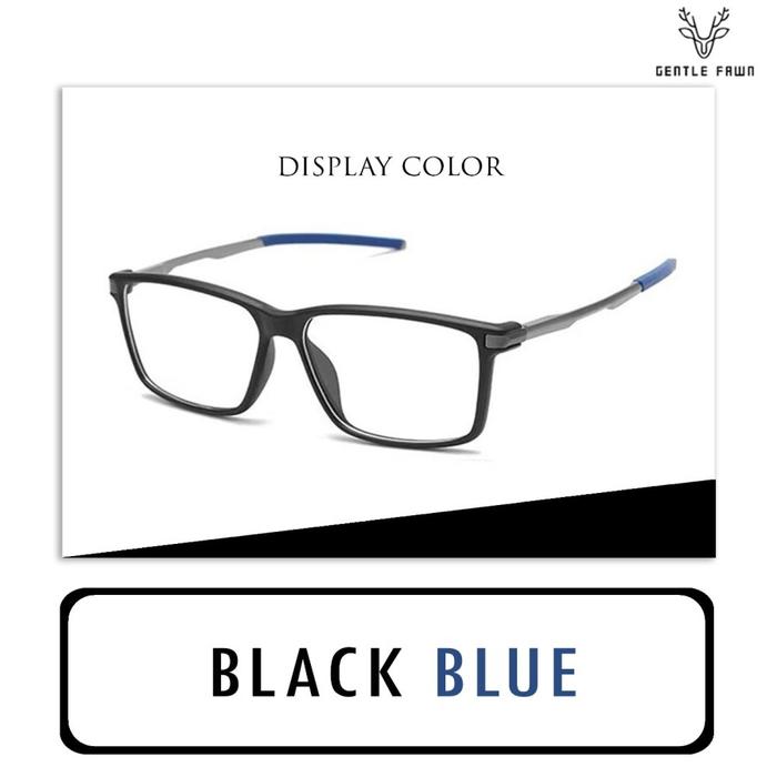 Gambar Frame Kacamata Style Kotak Sporty Simple Bisa Minus Bahan Tr90 5851 - C5 BLACK BLUE, MIN ANTIRADIASI dari Gray Pink undefined Tokopedia