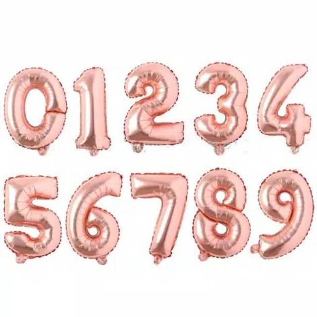 Gambar Balon Foil Angka Jumbo 100 cm - Rosegold, 0 dari Party World Bandung undefined Tokopedia