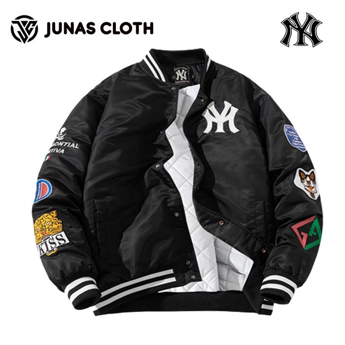 Gambar Jacket Varsity Baseball Yankees New York Pink Team pria wanita - Ny Hitam Kucing, M dari Junas cloth undefined Tokopedia