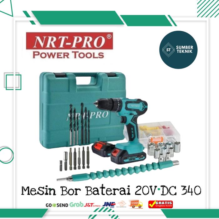 Gambar Bor Beton Baterai / Cordless Drill NRT-PRO DC 340 Set NRT PRO 20 Volt dari SUMBER TEKNIK PEKANBARU undefined Tokopedia