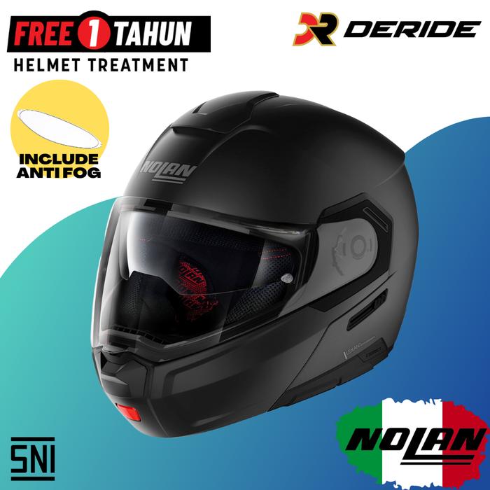 Gambar HELM NOLAN N90-3 N-COM HELM MODULAR SNI HELM MOTOR N903 903 90.3 - FLAT BLACK 010 dari DeRide Official Shop undefined Tokopedia