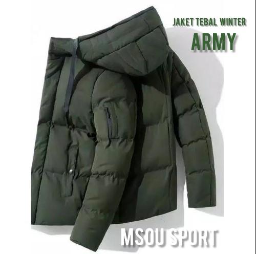 Gambar MSOU SPORT Jaket Pria Musim Dingin Hujan Winter Hangat Tebal Kain Lembut Nyaman Panjang Men Coat Outdoor Army Style Taslan NS Satin Kualitas Terjamin - Army, L dari MSOU SPORT undefined Tokopedia