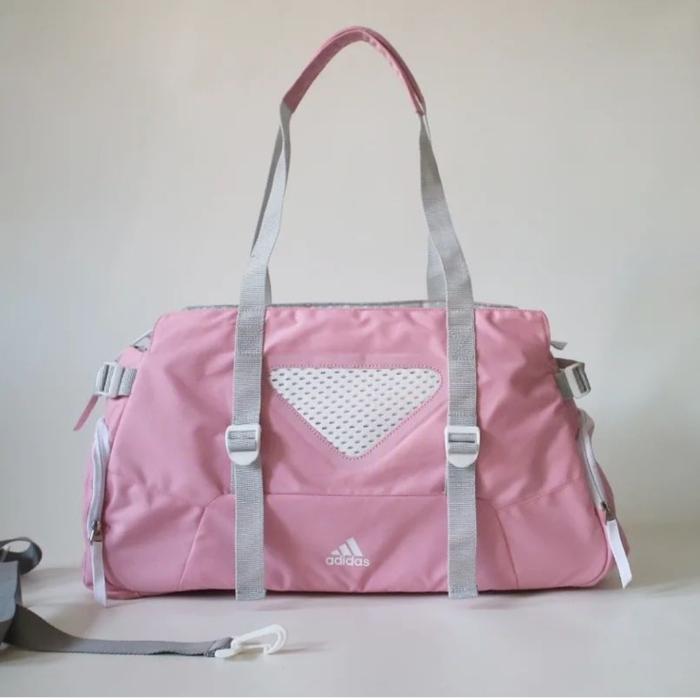 Gambar tas olahraga adidas travel bag duffel bag tas gym water resistant - pink putih, All Size dari Gym Apparel Yogyakarta undefined Tokopedia