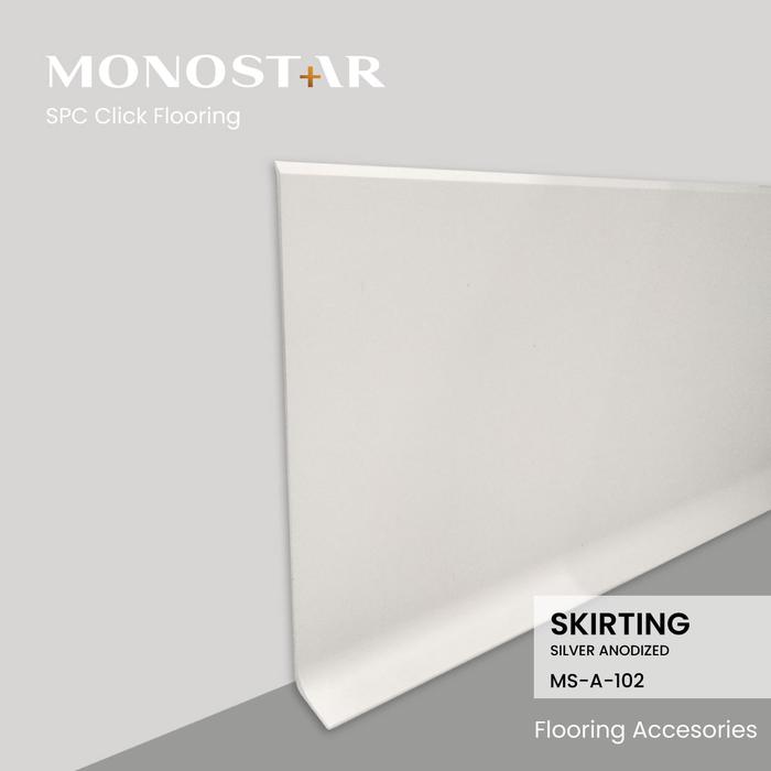 Gambar PLINT SKIRTING ALUMUNIUM MONOSTAR – AKSESORIS LIST LANTAI 10CM X 3M - SILVER dari MONOSTAR.ID undefined Tokopedia