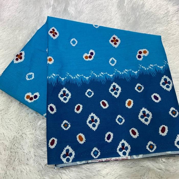 Gambar kain batik printing jumputan - Biru dari Santoso textile undefined Tokopedia