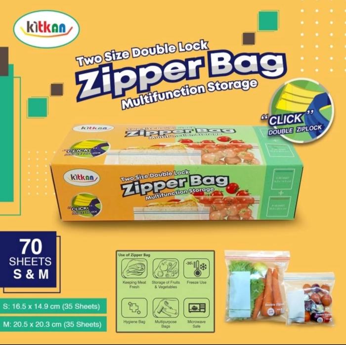 Gambar Reusable zipper bag / ziplock bag / plastik klip penyimpanan makanan - kombinasi S & M dari Gudang pack undefined Tokopedia