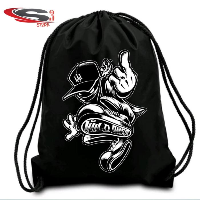 Gambar Tas serut Ransel Futsal Bola Pria Wanita Black Anti Air - Sblon Kasibat, All Size dari siti fashionstor undefined Tokopedia