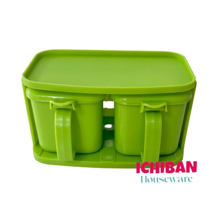 Gambar Rak Tempat Bumbu Dapur Garam / Kotak Plastik Bumbu Dapur ada Tutup Sen - isi 2 dari ICHIBAN HOUSEWARE ID undefined Tokopedia