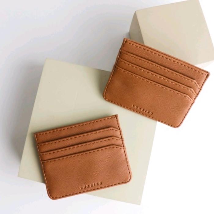 Gambar Dompet Kartu /Card Holder Pria dan Wanita Unisex Classic Luxeiro (HiQ) - Cokelat dari jessdiary undefined Tokopedia
