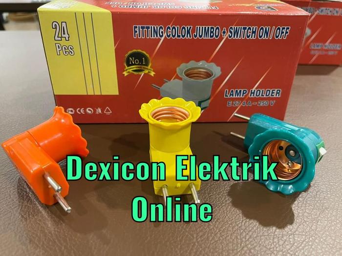 Jual fitting colok on/off colour/fitting colok/fitting lampu/lamp ...