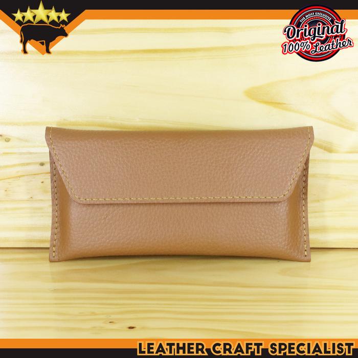 Gambar LEATHER PHONE WALLET SAMSUNG, IPHONE, ASUS, XIAOMI, VIVO, OPPO POUCH - BROWN dari QUEQU SHOP undefined Tokopedia