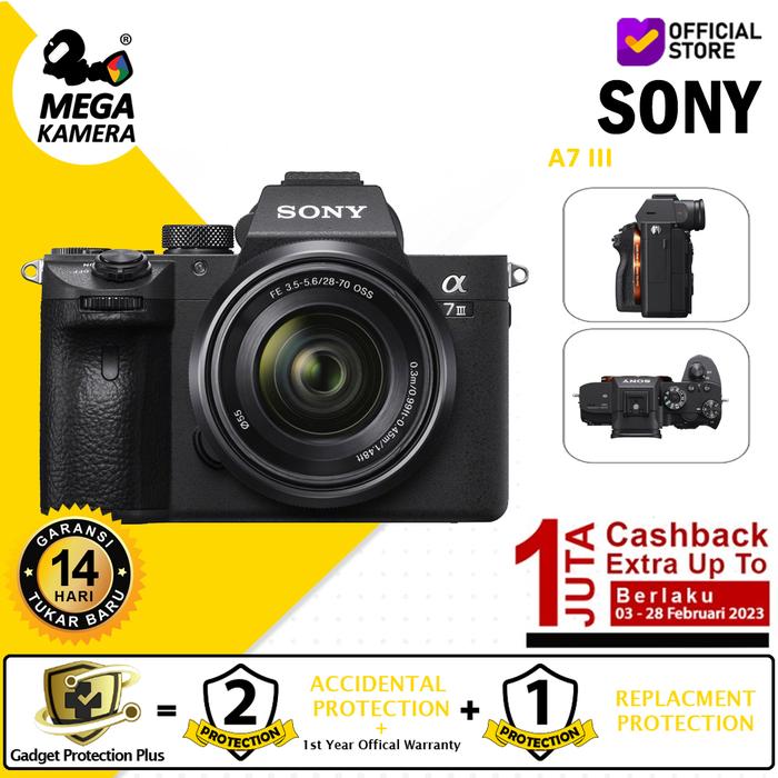 Gambar Mirrorless Sony Alpha 7III kit 28-70mm Mark3 Camera A7III Fulframe - Sony A7 iii Kit dari Megakamera undefined Tokopedia