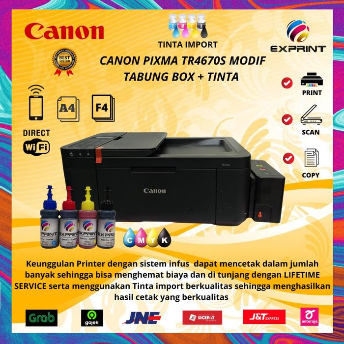 Gambar PRINTER CANON PIXMA TR4670S +INFUS TABUNG BOX HITAM - Tinta Standar, Bubble x 1 dari Exprint Online undefined Tokopedia