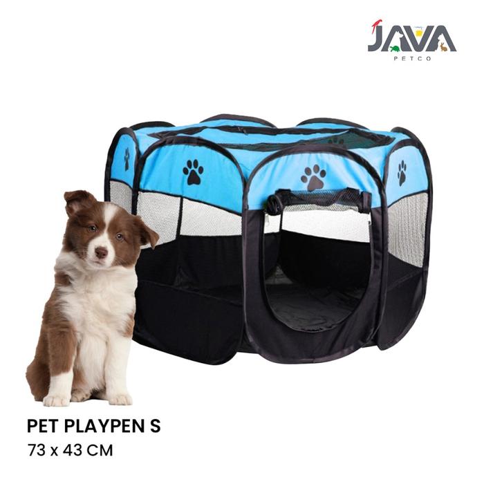 Gambar 【ORIGINAL】 Kandang Flexible Pet Playpen Size S - Kandang Anjing Kucing - Biru Hitam dari Java Petco Jakarta Barat Kota Administrasi Jakarta Barat Tokopedia