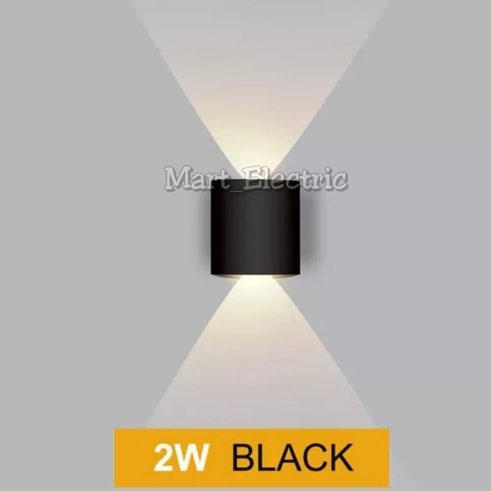 Gambar LAMPU DINDING TAMAN LED 2 ARAH 2 / 4 / 6 / 8 / 10 WATT PVC OUTDOOR LED - 2 Watt, Bodi Hitam dari mart electric undefined Tokopedia