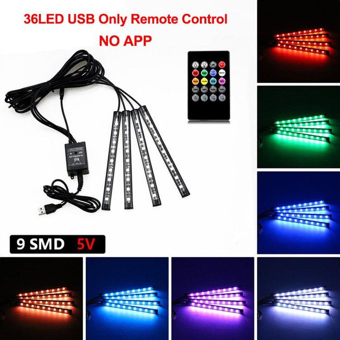 Gambar Lampu LED Strip Kolong Dashboard Mobil RGB Light LED USB Remote - Only Remote dari NetLook Store undefined Tokopedia