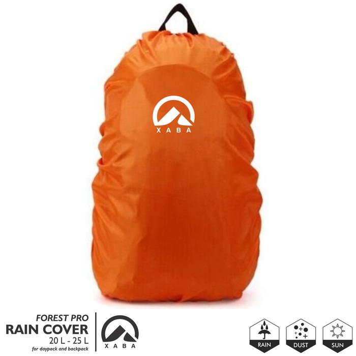 Gambar XABA Cover Bag FOREST PRO 20-25 Liter - Penutup Tas - Rain Cover - Orange dari XABA undefined Tokopedia