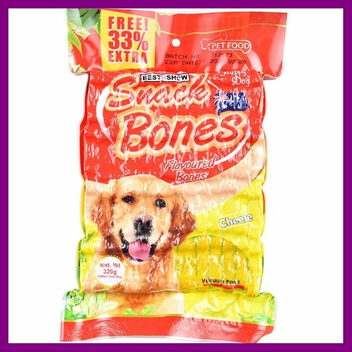 Jual snack bones best in show 320 gr dog treats biscuit anjing