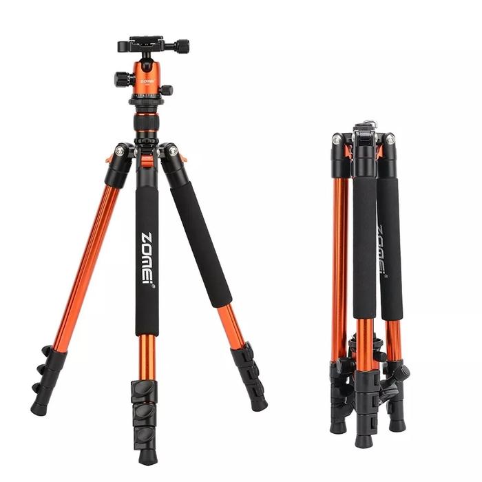 Gambar Tripod Zomei Q555 Profesional Ball Head for Kamera DSLR Mirrorless - Orange dari HNS Digital Shop undefined Tokopedia