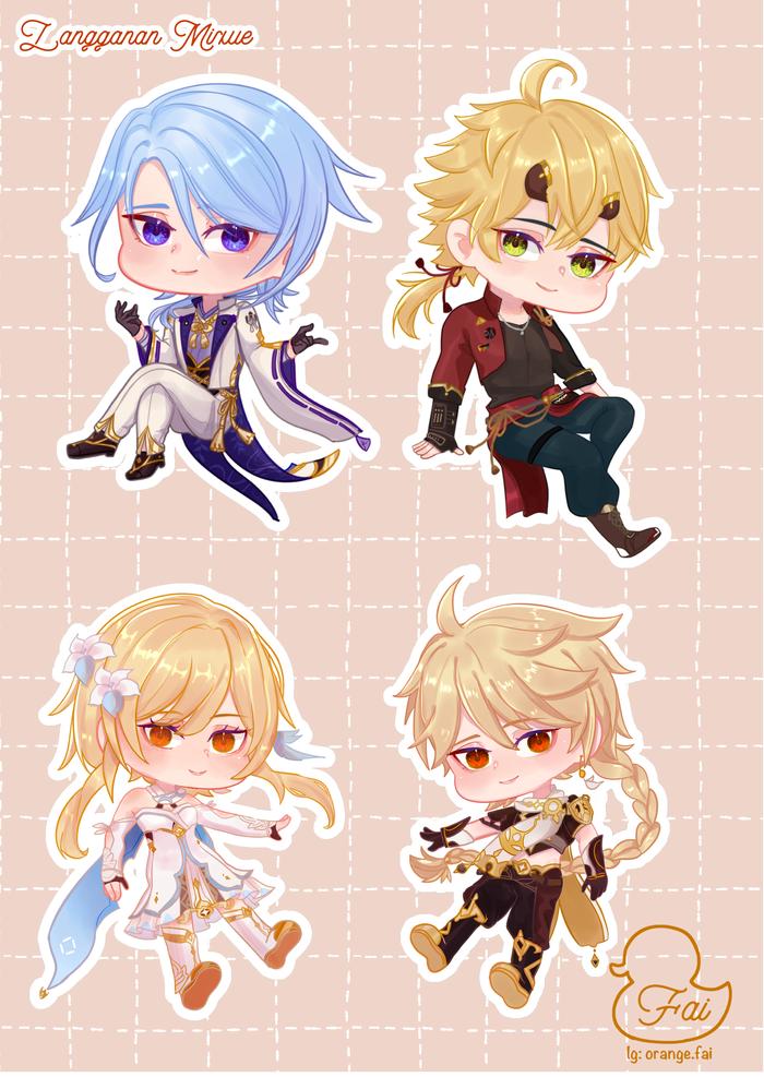 Gambar sticker genshin impact chibi character - langganan mixue dari Hanahaki undefined Tokopedia