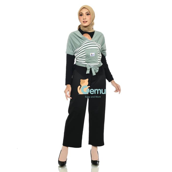 Gambar GEMUBABY Gendongan Bayi Depan M Shape Baby Wrap 3 in 1 Geos Baby - Satrip, L dari RAYYANSA STORE undefined Tokopedia
