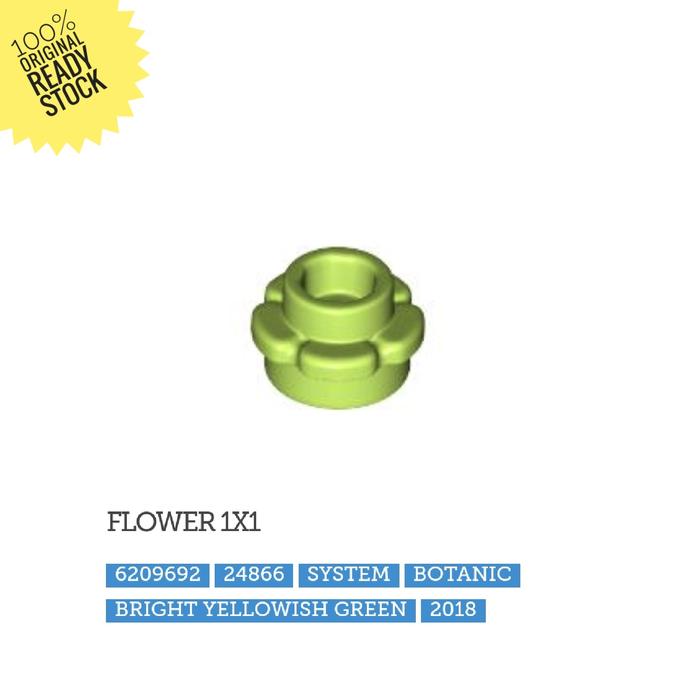 Gambar Lego Part 24866 Plate, Round 1x1 with Flower Edge (5 petals) - Lime Green dari Lil-McBrick undefined Tokopedia