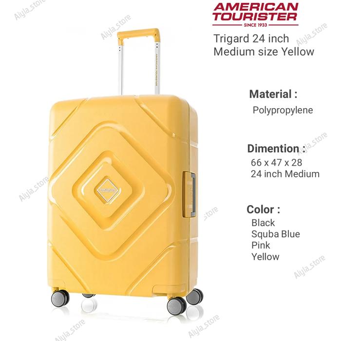 American Tourister Trigard 66/24 inch Medium Koper Hardcase Frame TSA  Yellow