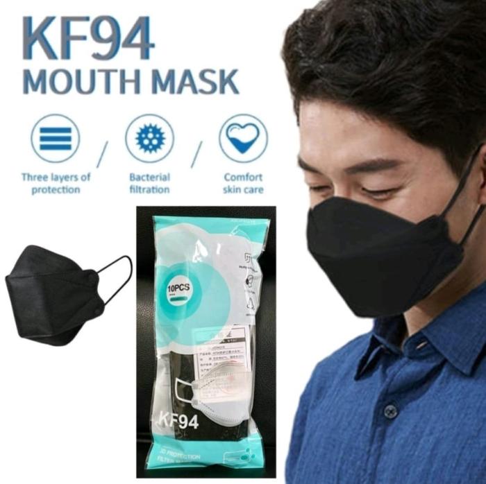 Gambar Masker KF94 KOREA IMPORT 4PLY EVO plusmed convex 4D Mask 4 ply KF 94 - KF94 BLACK 10PC dari SERBA LARIS 8 undefined Tokopedia
