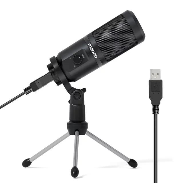 Gambar MAONO AU-PM461TR USB Microphone Condensor Rekaman PC Mic with Tripod - Hitam dari HNS Digital Shop undefined Tokopedia
