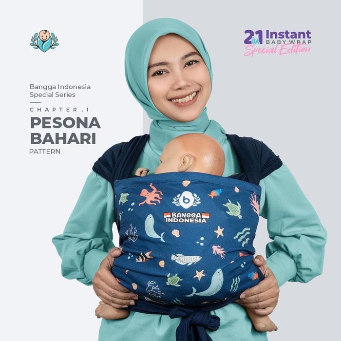 Gambar Gendongan Bayiku.id 2in1 Plus Sashbelt Special Edition - Baby Wrap - BAHARI - M dari Aurel Babyshop undefined Tokopedia