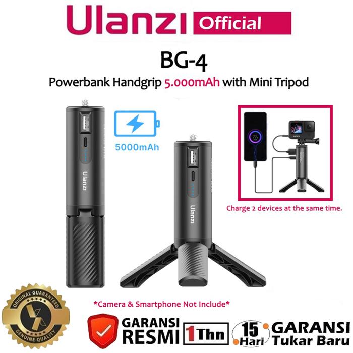 Gambar Ulanzi BG-4 Powerbank Handgrip with Mini Tripod for Camera Smartphone dari Ulanzi Indonesia undefined Tokopedia