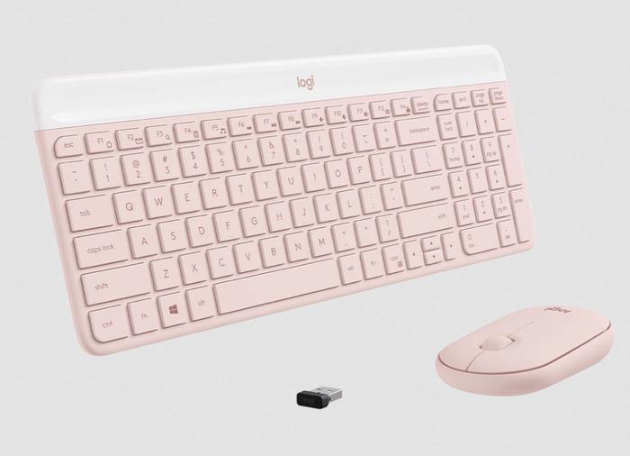 LOGITECH MK470 SLIM COMBO WIRELESS KEYBOARD MOUSE ROSE