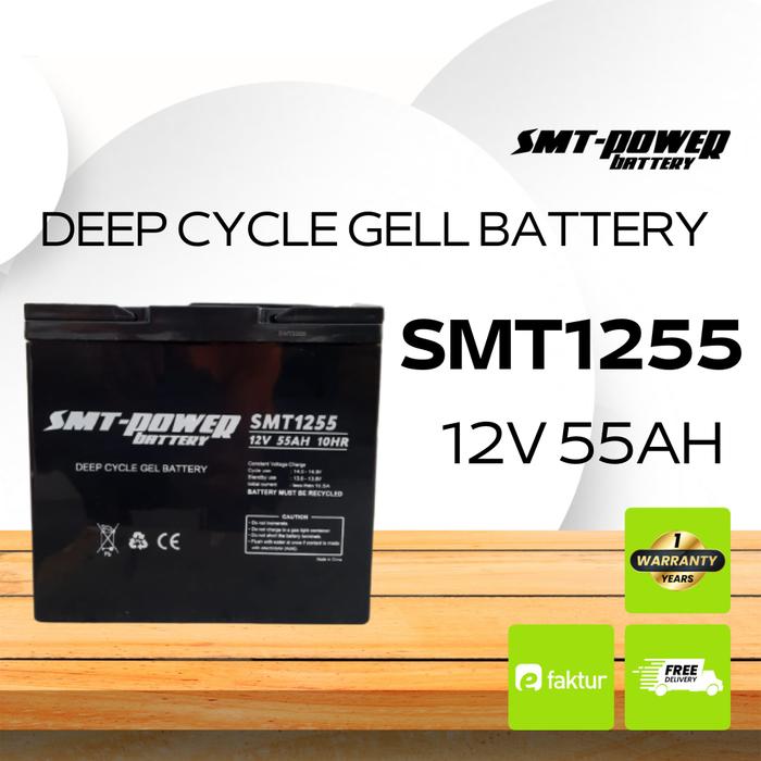 Jual Baterai Deep Cycle Gel SMT POWER 12V 55AH 10HR Aki Kering - Kota ...