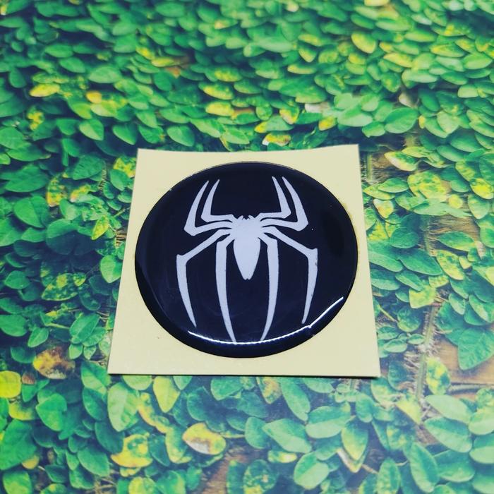 Gambar Sticker Timbul Resin Logo Spiderman Laba laba bulat kecil 3D - Hitam dari TerasDigital undefined Tokopedia