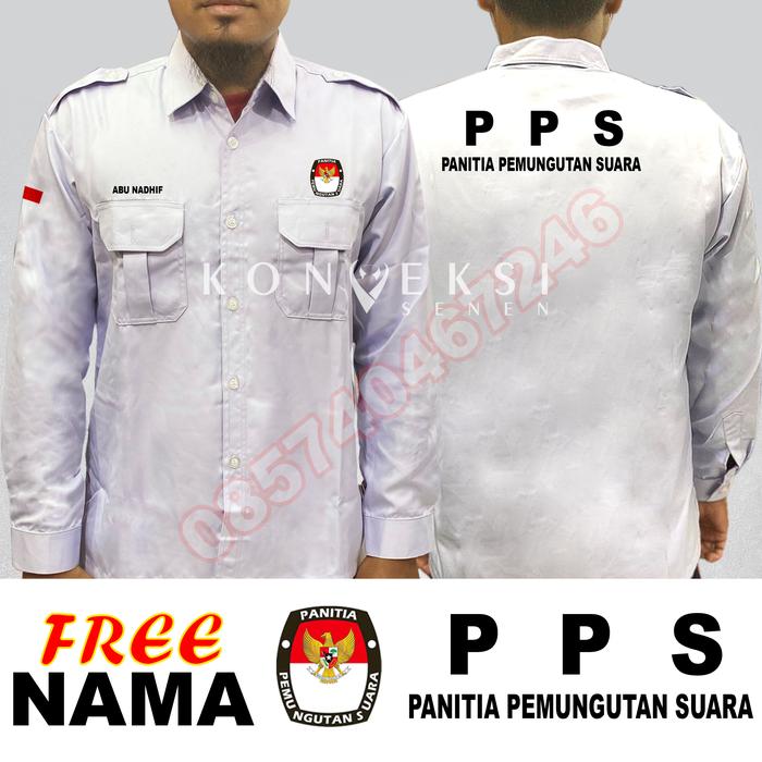 Gambar Kemeja PPS baju PPS seragam PPS | kemeja panitia pemungutan suara - Putih, S dari KONVEKSI SENEN undefined Tokopedia