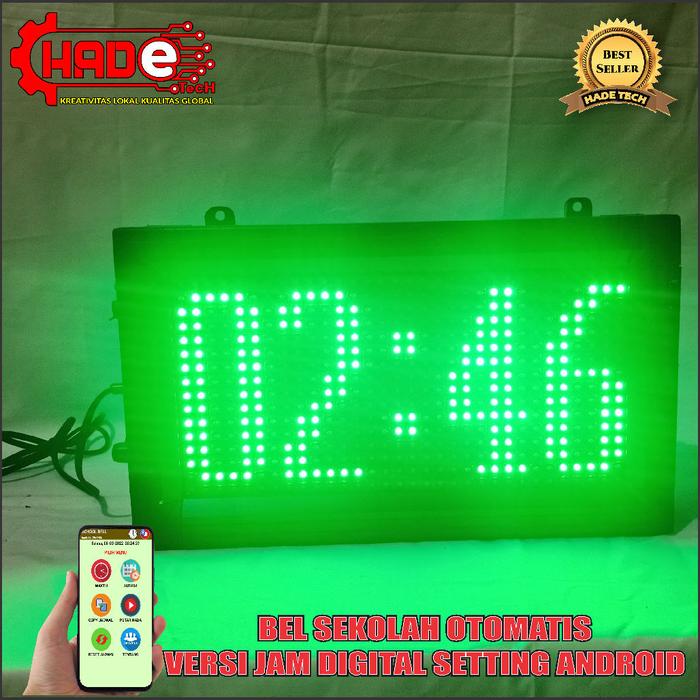 Gambar BEL SEKOLAH/PABRIK OTOMATIS JAM DIGITAL VERSI ANDROID PLUS AMPLIFIER - Hijau dari Cv.Hadetech Berkah undefined Tokopedia