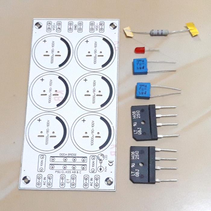 Gambar kit psu power ampliper 6 elco doube dioda - PCB + PART dari BJ-Berkah Jaya undefined Tokopedia