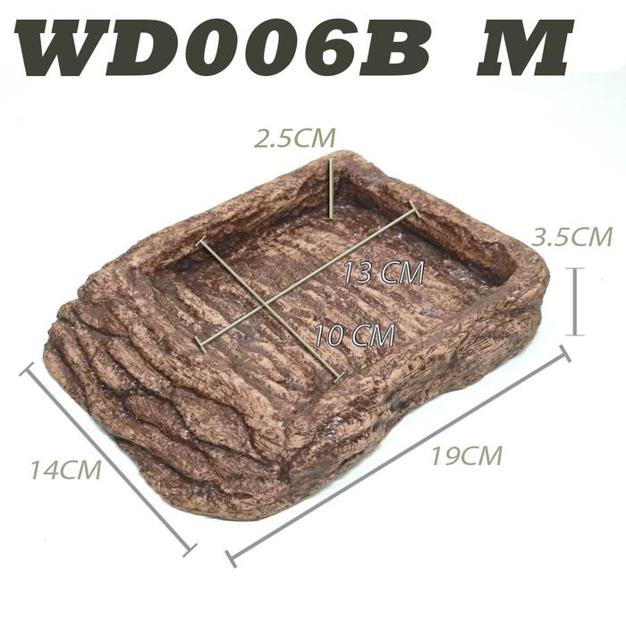 Gambar RAMP BOWL, WATER DISH, FEEDING DISH, TEMPAT BERENDAM TORTOISE REPTILE - WD006B M dari reptile store id undefined Tokopedia