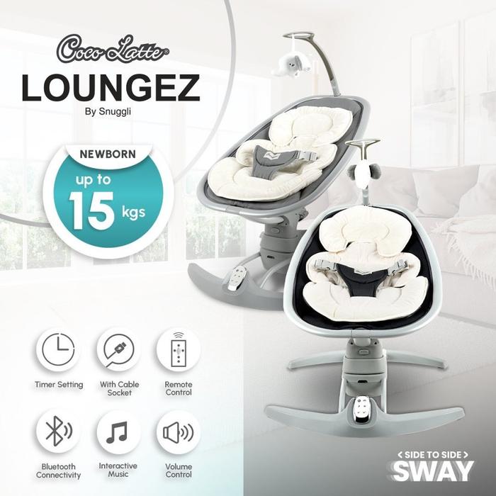 Gambar Cocolatte Swing Snuggli Loungez / Ayunan Elektrik Bayi - Light Grey dari Studio Dua Delapan undefined Tokopedia